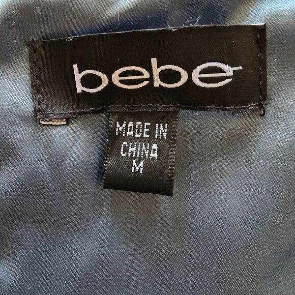 VTG Y2K BEBE Dress Halter Bodycon Mini Blue Ruffle Disco Prom Hoco Paris Hilton - Picture 6 of 6